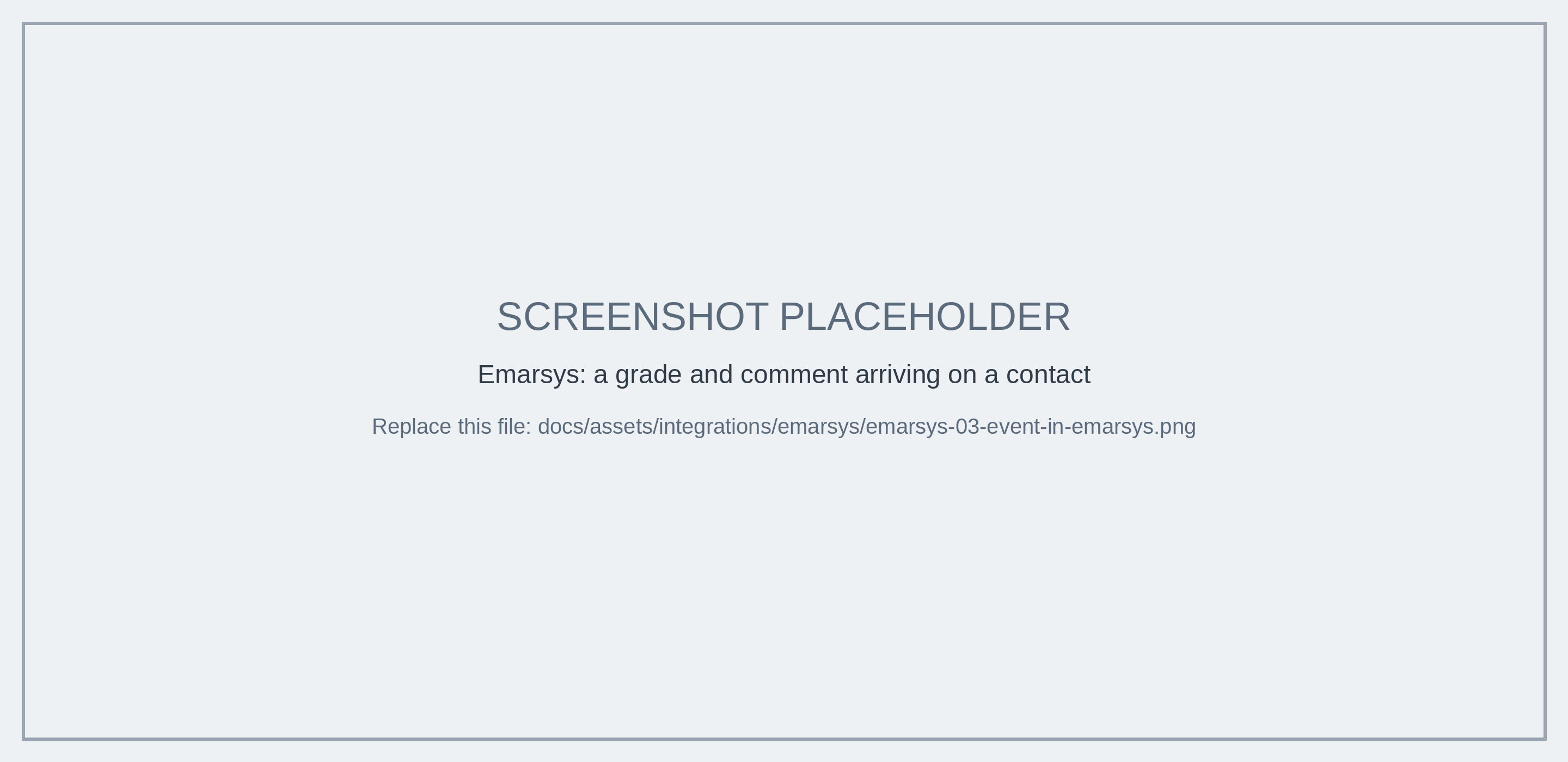 A feedback event arriving in Emarsys